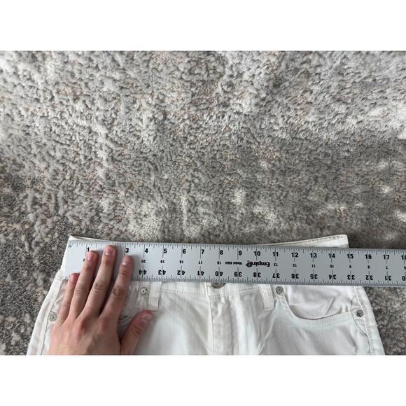 Tommy Hilfiger Sz 8 Y2k Distressed Ella Twill Slim Boyfriend Sequin Jeans White - Picture 4 of 12